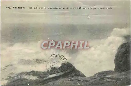 Ansichtskarte AK Penmarch Les Rochers ou Furent Enlevees les Cinq Victimes le 8 Octobre 1870 par un raz de Maree