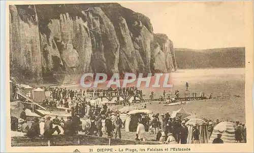 Ansichtskarte AK Dieppe la Plage les Falaises et l'Estacade