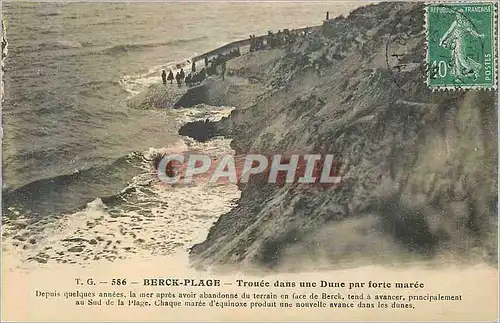 Cartes postales Berck Plage Trouee dans une Dune par Forte Maree