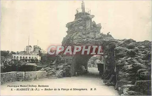 Ansichtskarte AK Biarritz Rocher de la Vierge et Semaphore