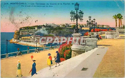 Cartes postales Monte Carlo les Terrasses du Casino et le Rocher