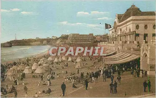 Cartes postales Biarritz la Grande Plage et le Casino Municipal