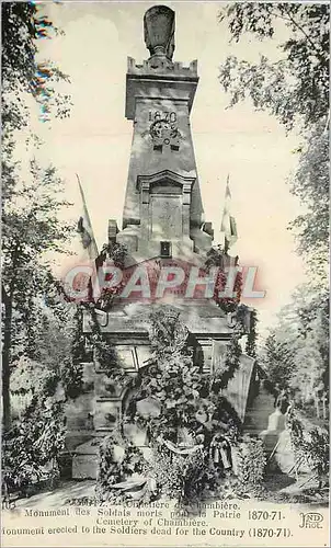 Ansichtskarte AK Metz Cimetiere de Chambiere Monument des Soldats Morts pour la Patrie 1870 71 Militaria