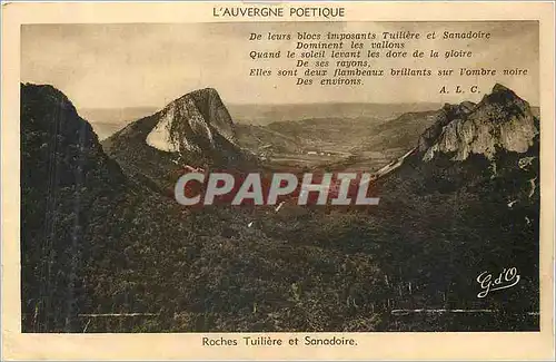 Cartes postales L'Auvergne Poetique Roches Tuiliere et Sanadoire