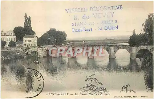 Cartes postales Mantes Limay Le Vieux Pont vu de Face