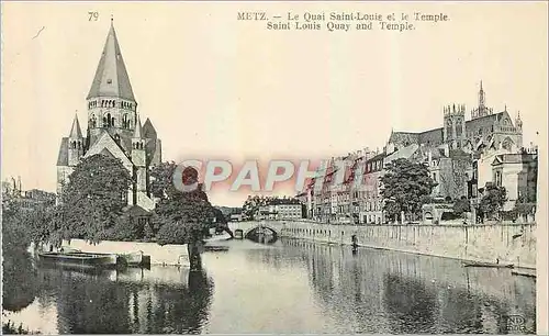 Cartes postales Metz Le Quai Saint Louie et le Temple