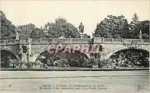 Cartes postales Metz Fontaine de l'Esplanade et le Poitu