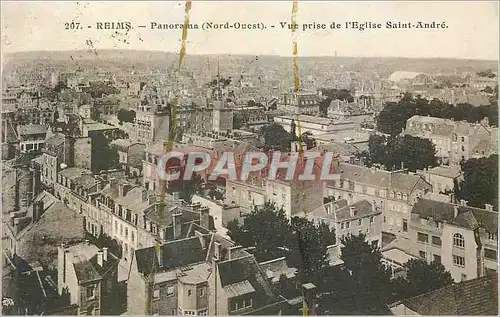 Cartes postales Reims Panorama (Nord Ouest) Vue prise de l'Eglise Saint Andre