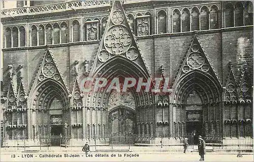 Cartes postales Lyon Cathedrale St Jean Les Details de la Facade