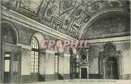 Cartes postales Rennes Palais de Justice Salle des Pas Perdus
