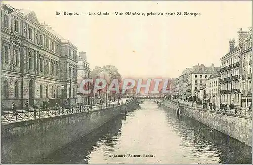 Cartes postales Rennes Les Quais Vue Generale prise du Pont St Georges