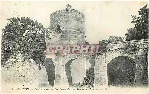 Cartes postales Chinon Le Chateau La Tour du Coudry et les Douves