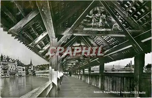 Cartes postales moderne Luzern Kapellbrucke (erbaut 1333 Built)