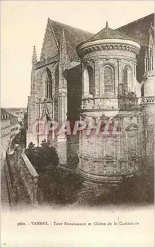 Cartes postales Vannes Tour Renaissance et Cloitre de la Cathedrale