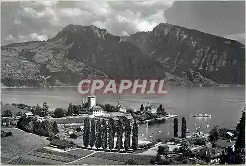 Moderne Karte Spiez am Thunersee Schloss U Hafen