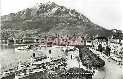 Moderne Karte Luzern Schwelzerhoiquai und Pilatus Bateau