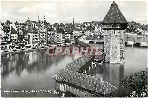 Cartes postales moderne Luzern Kapellbrucke (erbault 1333 built)