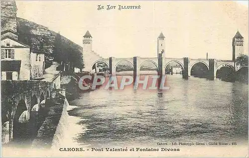 Cartes postales Cahors Le Lot Illustre Pont Valentre et Fontaine Divona