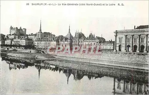 Ansichtskarte AK Saumur (M et L) La Vue Generale (Cote Nord Ouest) et la Loire