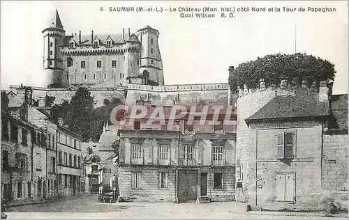 Ansichtskarte AK Saumur (M et L) Le Chateau (Mont Hist) Cote Nord et la Tour de Papeghan Quai Wilson