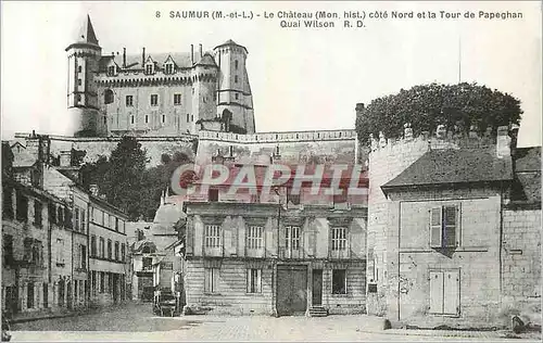 Cartes postales Saumur (M et L) Le Chateau (Mont Hist) Cote Nord et la Tour de Papeghan Quai Wilson
