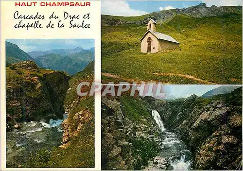 Cartes postales moderne le Haut Champsaur (Hautes Alpes) Cascades du Drac et Chapelle de la Saulce