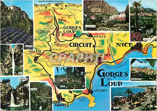 Cartes postales moderne Excursion des Gorges du Loup Arriere Pays de la Cote d'Azur le Circuit Touristique