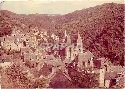 Moderne Karte Conques (Aveyron) Vue Generale