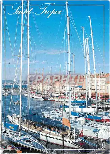 Moderne Karte Saint Tropez (Var) La Cote d'Azur Inoubliable French Riviera Le Port Bateaux