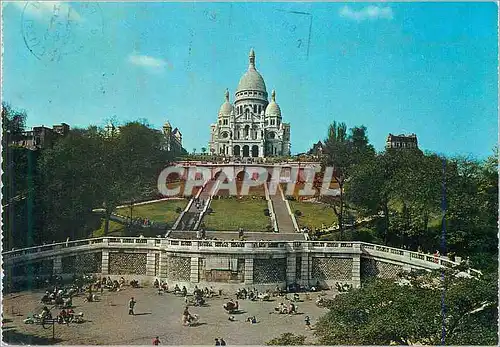 Moderne Karte Paris et ses Merveilles Basilique du Sacre Coeur (1876 1910) et Colline de Montmartre