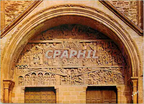 Cartes postales moderne Conques en Rouergue (Aveyron) Couleurs et Lumiere de France Le Tympan (XIIe Siecle)