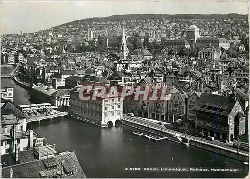 Moderne Karte Zurich Limmatqual Rathaus Hochschulen