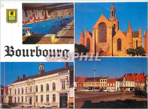 Ansichtskarte AK Bourbourg France la Piscine l'Eglise la Mairie la Place