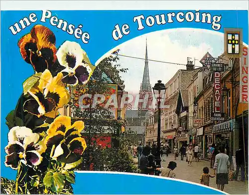 Moderne Karte Tourcoing (Nord) France Rue Pietonne