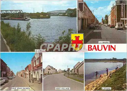Cartes postales moderne Bauvin (Nord) Le canal Rue Jean Jaures Vert Village L'etang La mairie