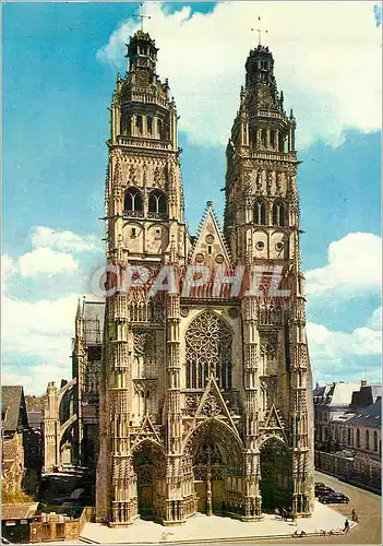 Moderne Karte Tours (Indre et Loire) La Cathedrale Saint Gatien (XIIe au XVIe Siecle)