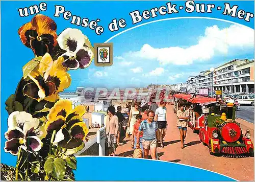 Moderne Karte Une Pensee de Berck sur Mer Cote d'Opale (France) L'Esplanade Train