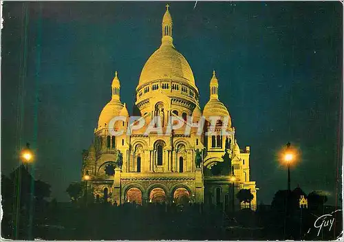 Cartes postales moderne Paris et ses Merveilles La Basilique du Sacre Coeur de Montmartre (1876 1910) Illuminee