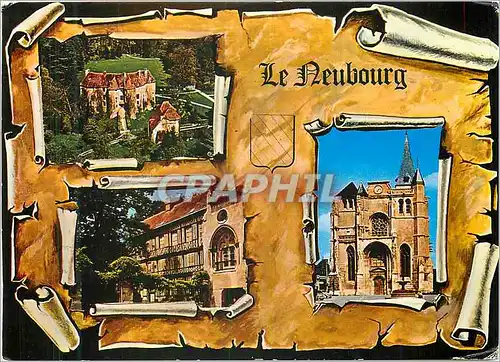 Moderne Karte Le Neubourg (Eure) Chateau d'Harcourt Le Vieux Chateau Eglise St Paul