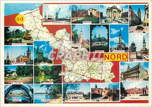 Cartes postales moderne Le Nord La France par Departements