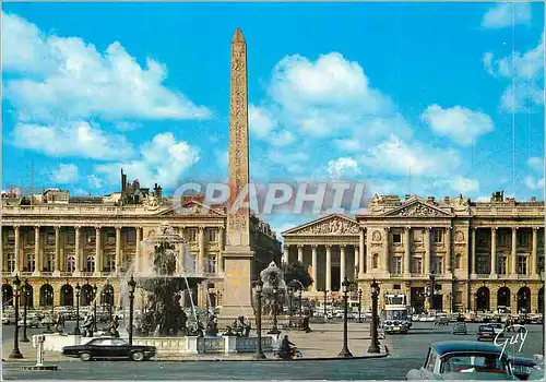 Moderne Karte Paris et ses Merveilles La Place de la Concorde au Centre L'Obelisque de Louqsor