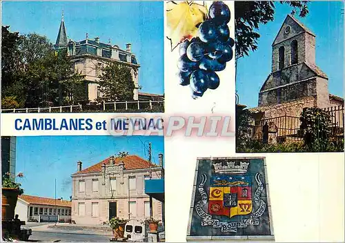 Moderne Karte Camblanes et Meynac (Gironde) Chateau Courtade La Mairie La Chapelle de Maynac