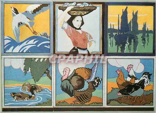 Moderne Karte Victoria and Albert Museum Group of Six Tiles With Printed Decoration