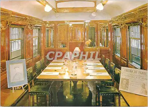 Moderne Karte Foret de Compiegne (Oise) Clairiere de l'Armistice Interieur du Wagon du Marechal Foch Militaria