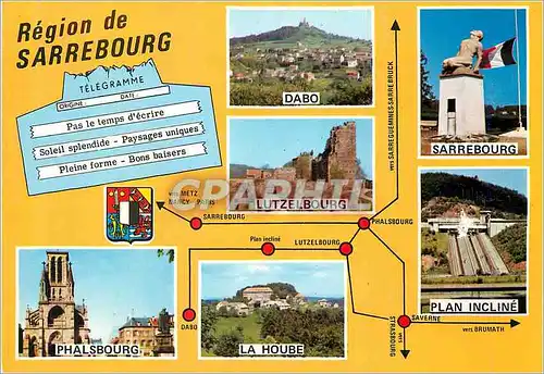 Cartes postales moderne Region Sarrebourg Dabo Sarrebourg Lutzelbourg Plan incline Phalsbourg La Hoube