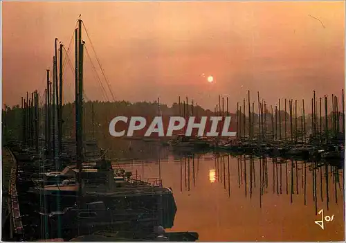 Moderne Karte La Trinite sur Mer La Bretagne en Couleurs Reflet de Soleil sur le Port de Plaisance Bateaux