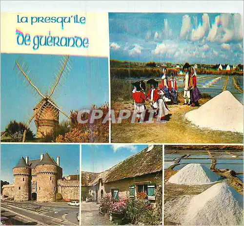 Cartes postales moderne La Presqu'Ile de Guerande Couleurs de Bretagne Le Moulin du Diable La Porte St Michel Folklore