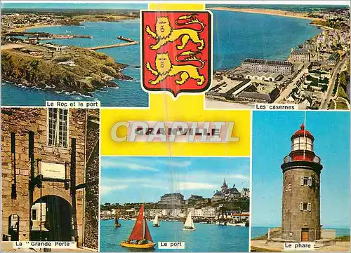 Cartes postales moderne Granville (Manche) Le roc et le port Les casernes Militaria La grande porte Le port Le phare