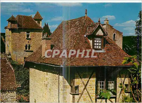 Cartes postales moderne Saint Cirq Lapopie (Lot) Premier Village de France Les Vieux Toits du Quercy Groupes autour du M