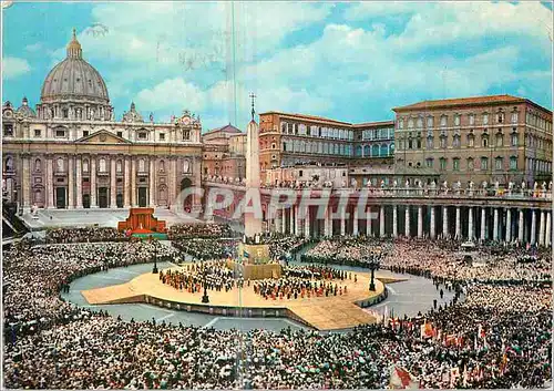 Moderne Karte Roma Place St Pierre Manifestation Populaire en Presence de SS Jean XXIII